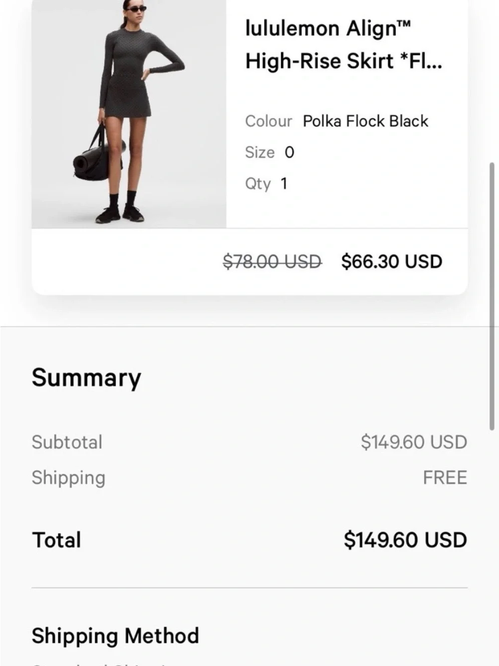 lululemon athletica Black Polka Dot Skater Skirt